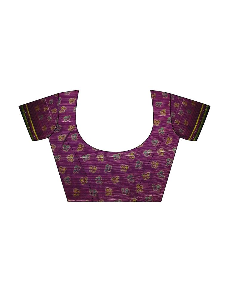 Magenta Chiffon Printed Saree