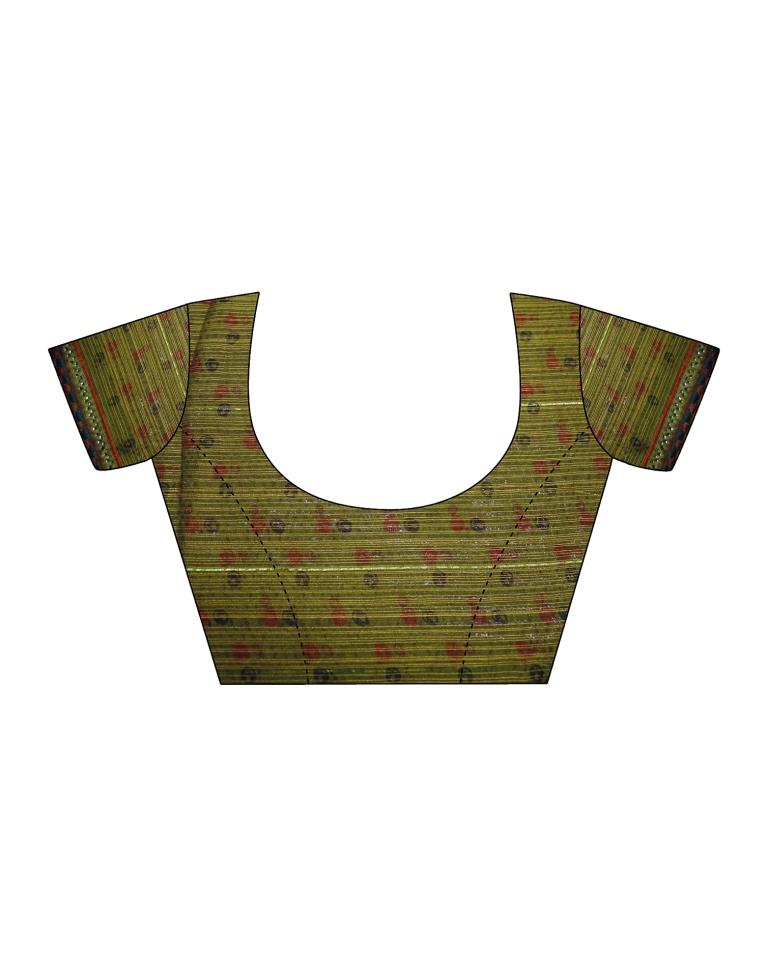 Moss Green Chiffon Printed Saree