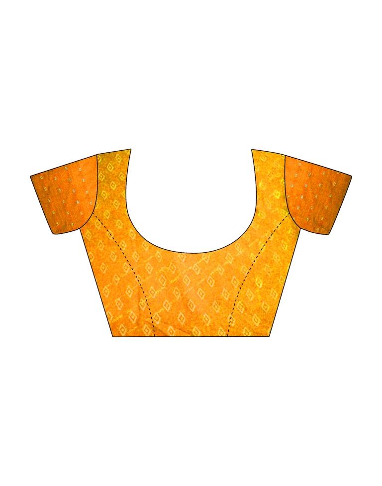 Mustard Yellow Georgette Printed Saree