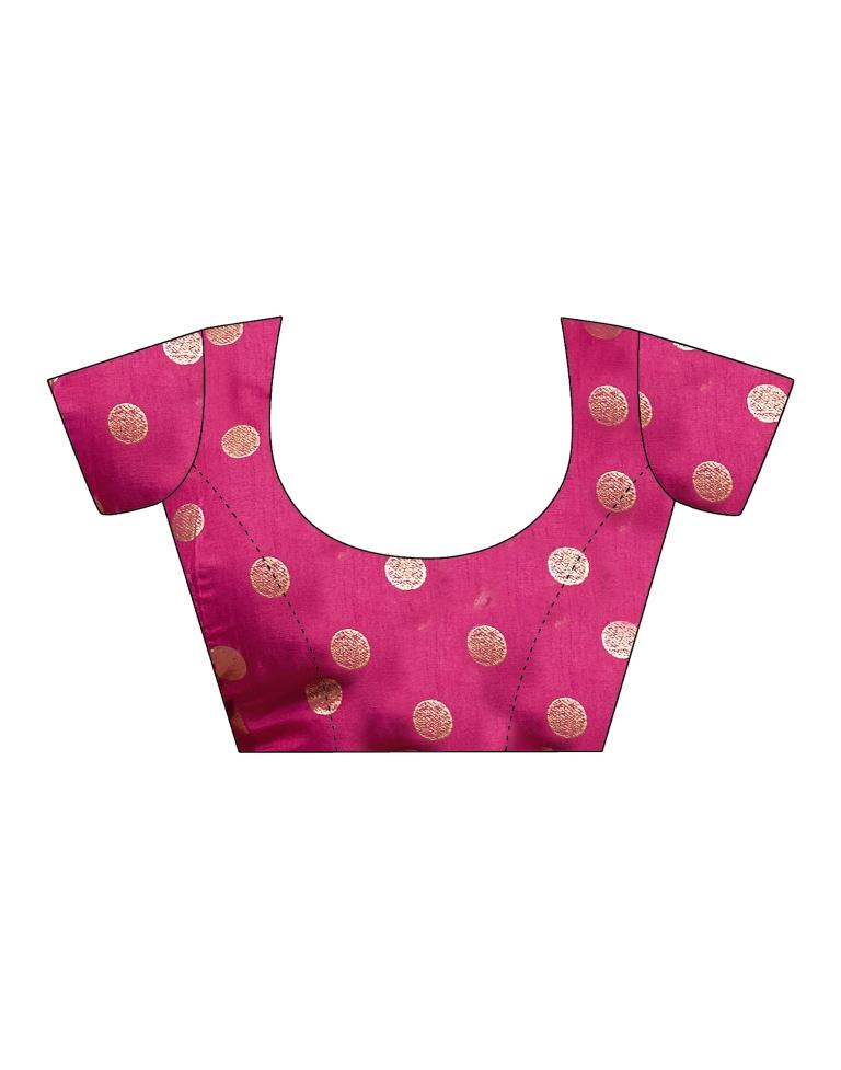 Magenta Silk Printed Saree