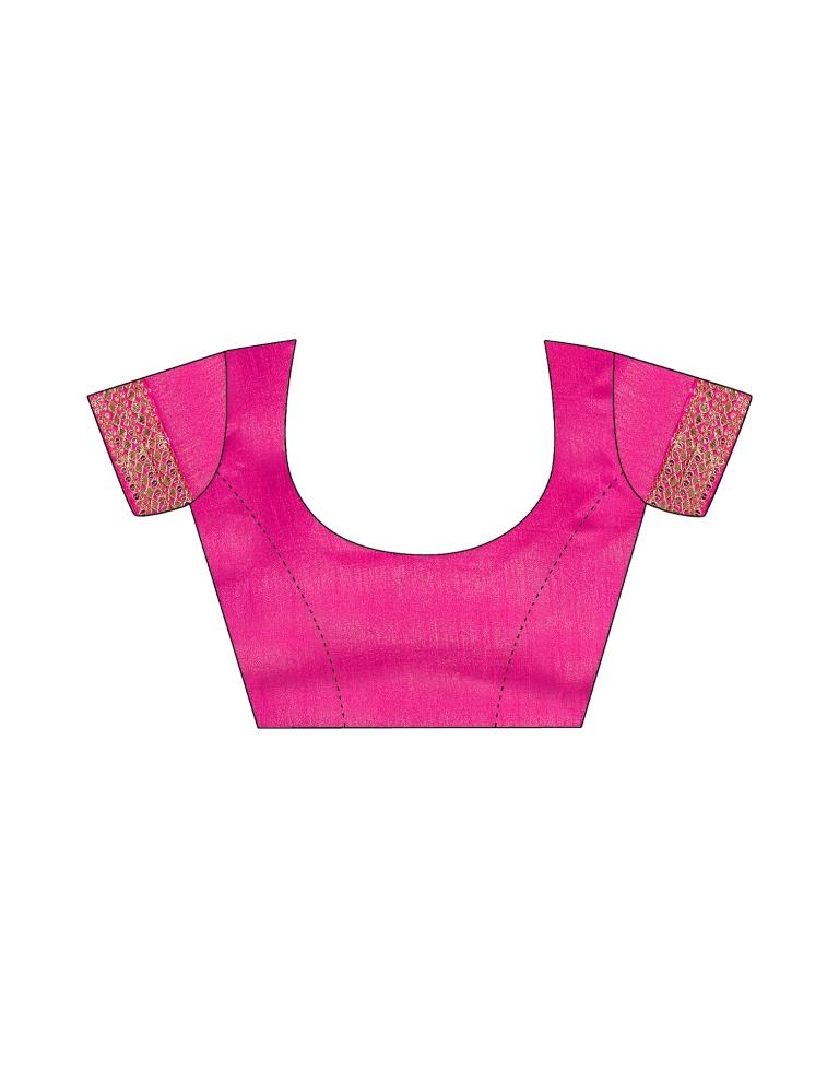 Pink Georgette Embroidery Saree