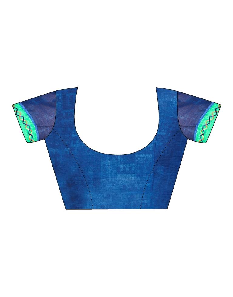 Green Chiffon Printed Saree