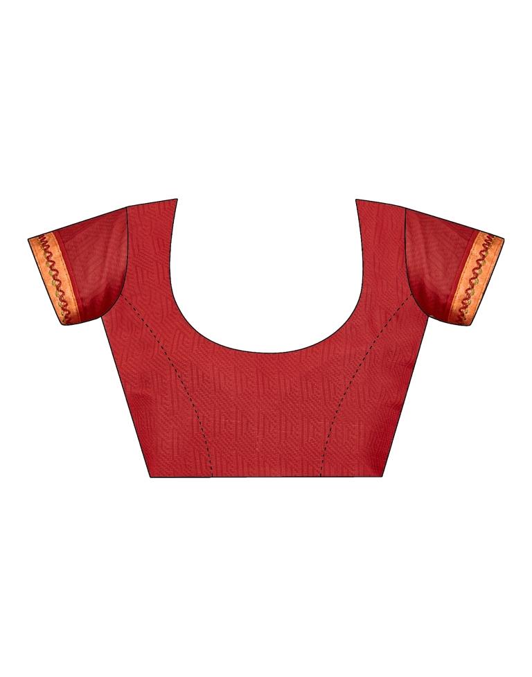 Orange Chiffon Printed Saree