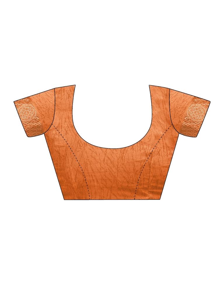 Orange Chiffon Printed Saree
