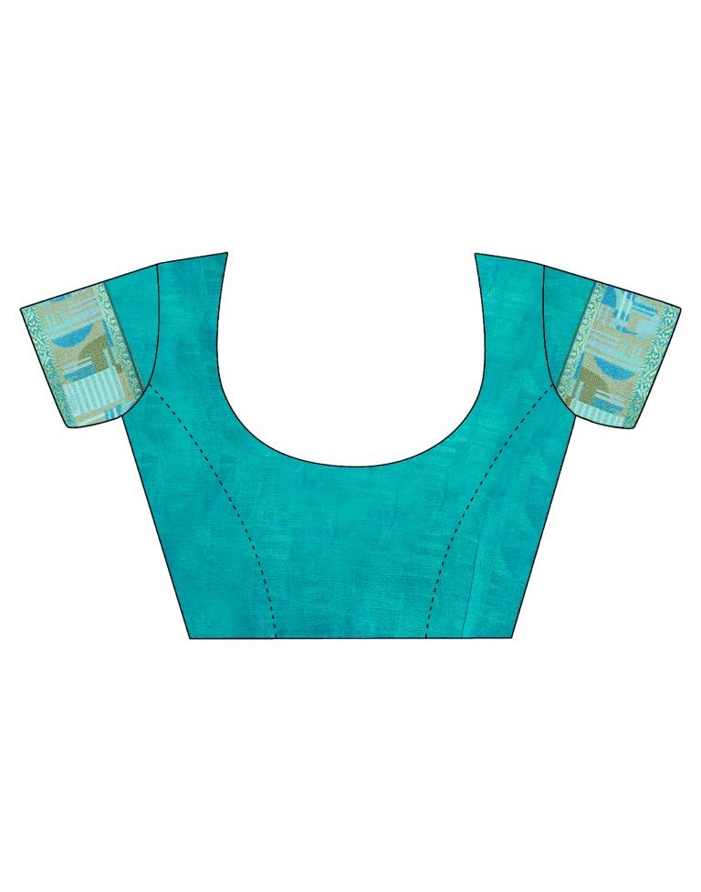 Mint Green Chiffon Printed Saree