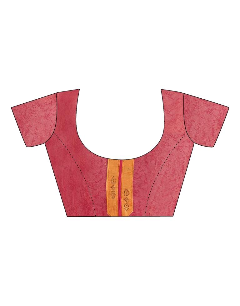 Orange Chiffon Printed Saree