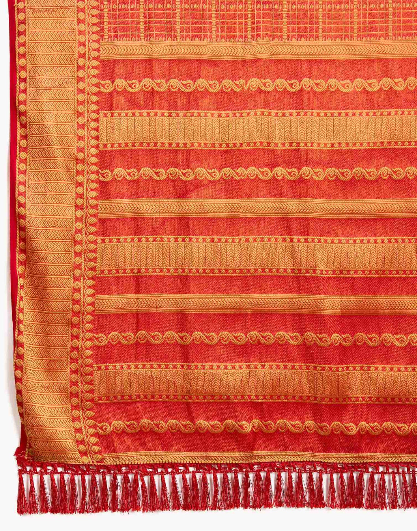 Red Silk Plain Saree