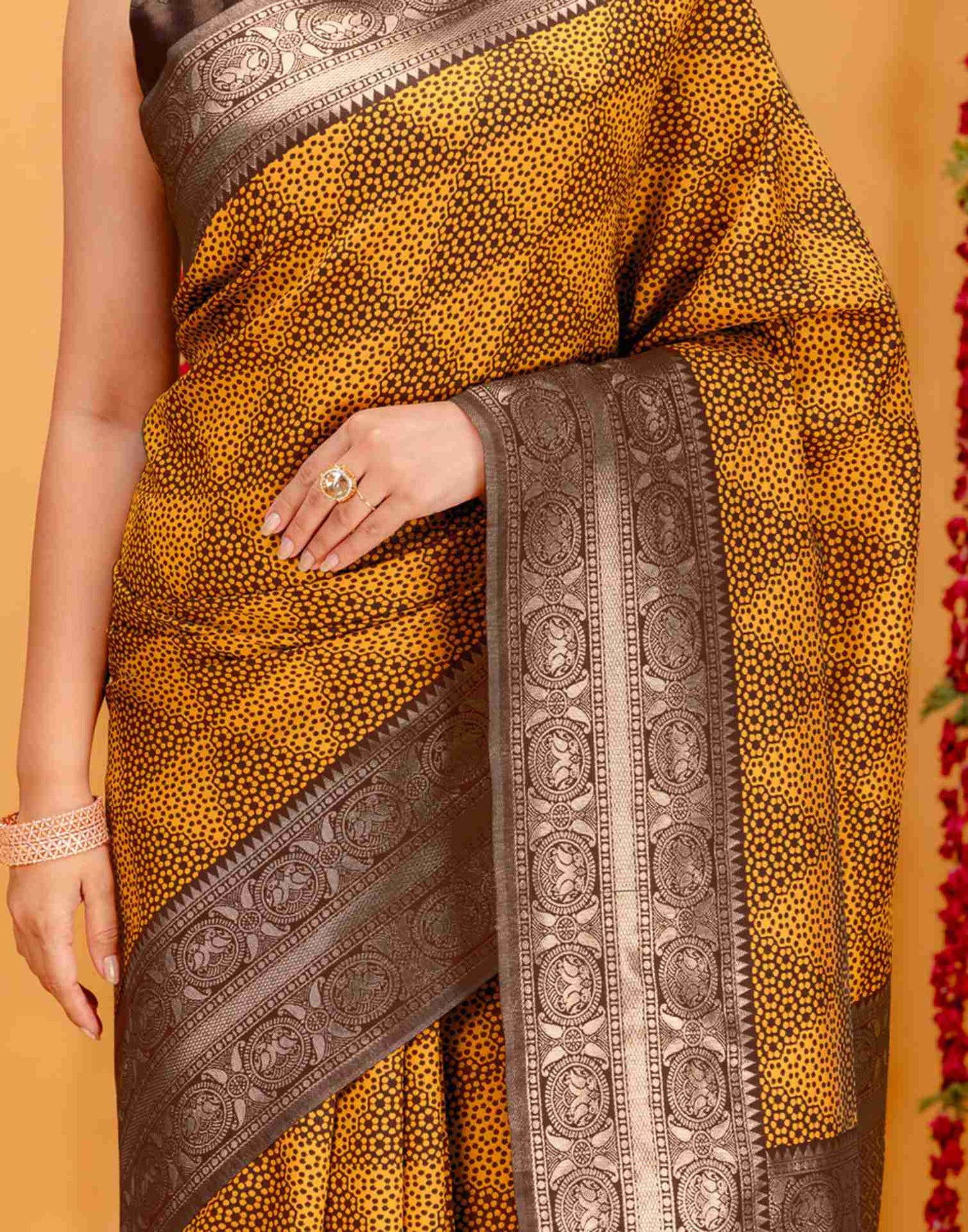 Brown Silk Woven Saree