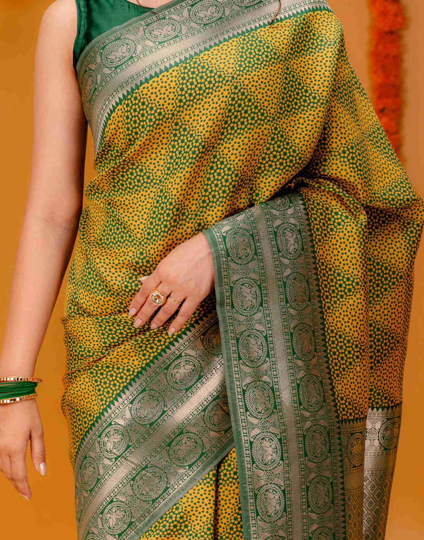 Green Silk Woven Saree