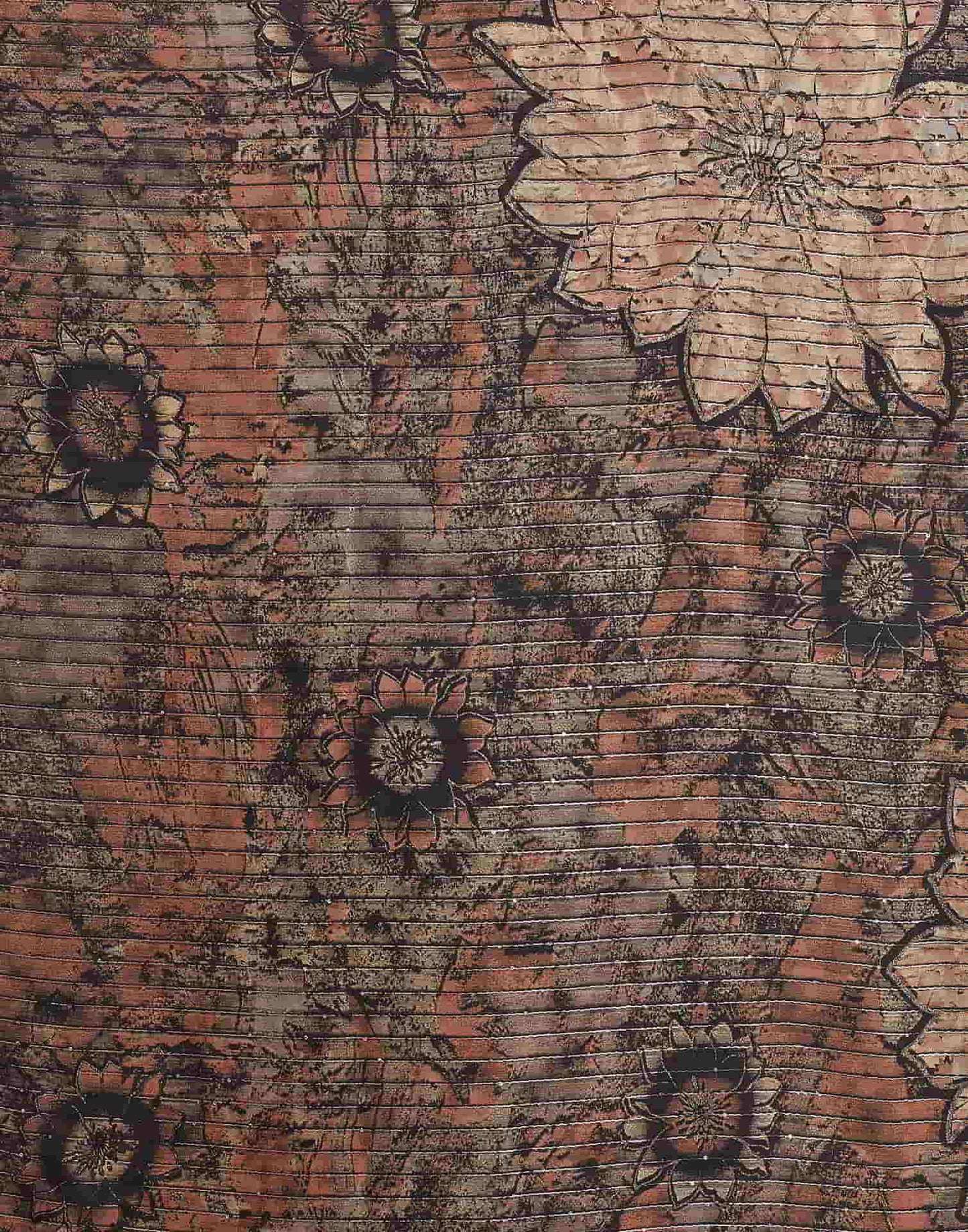 Rust Georgette Printed Saree