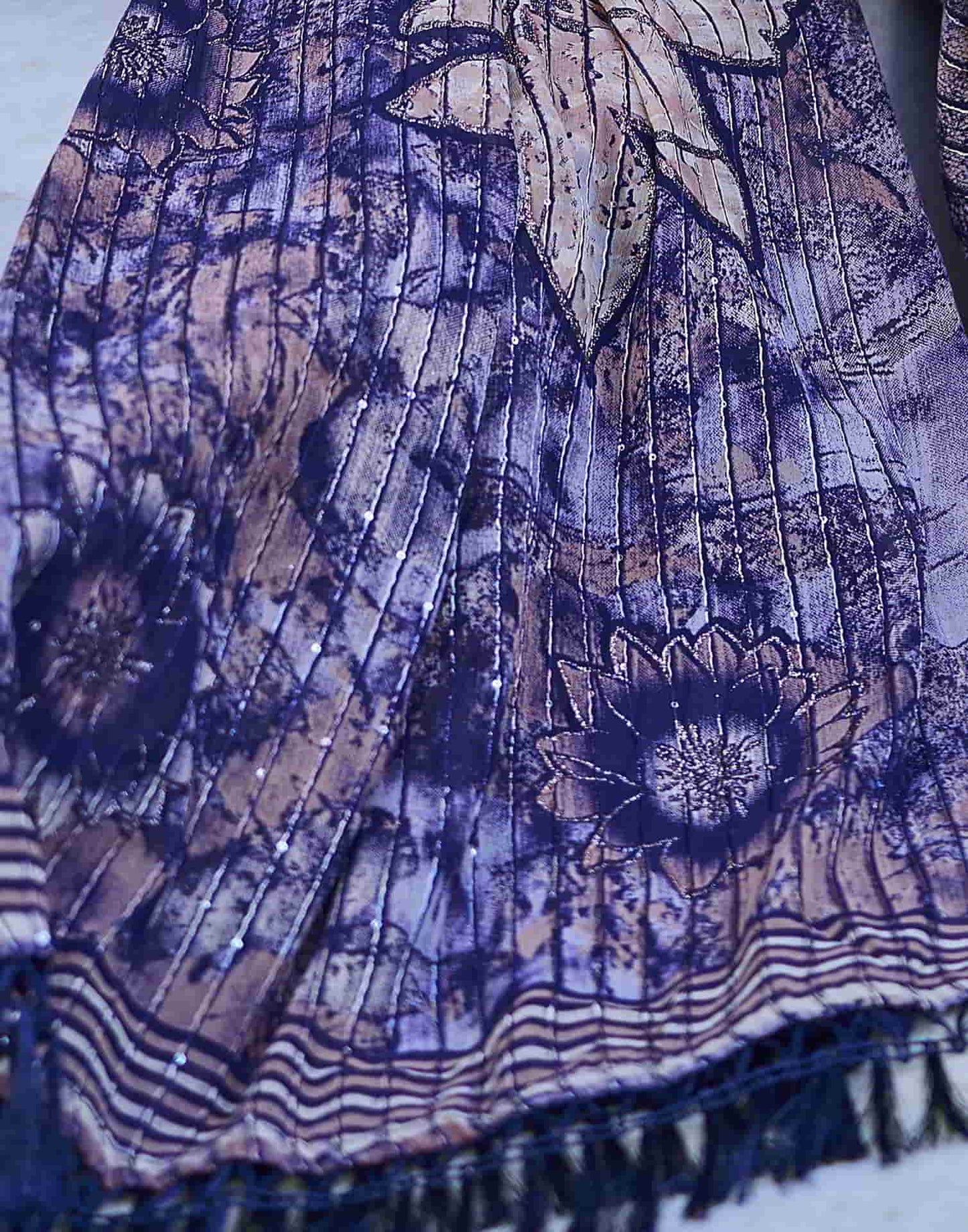 Blue Georgette Printed Saree