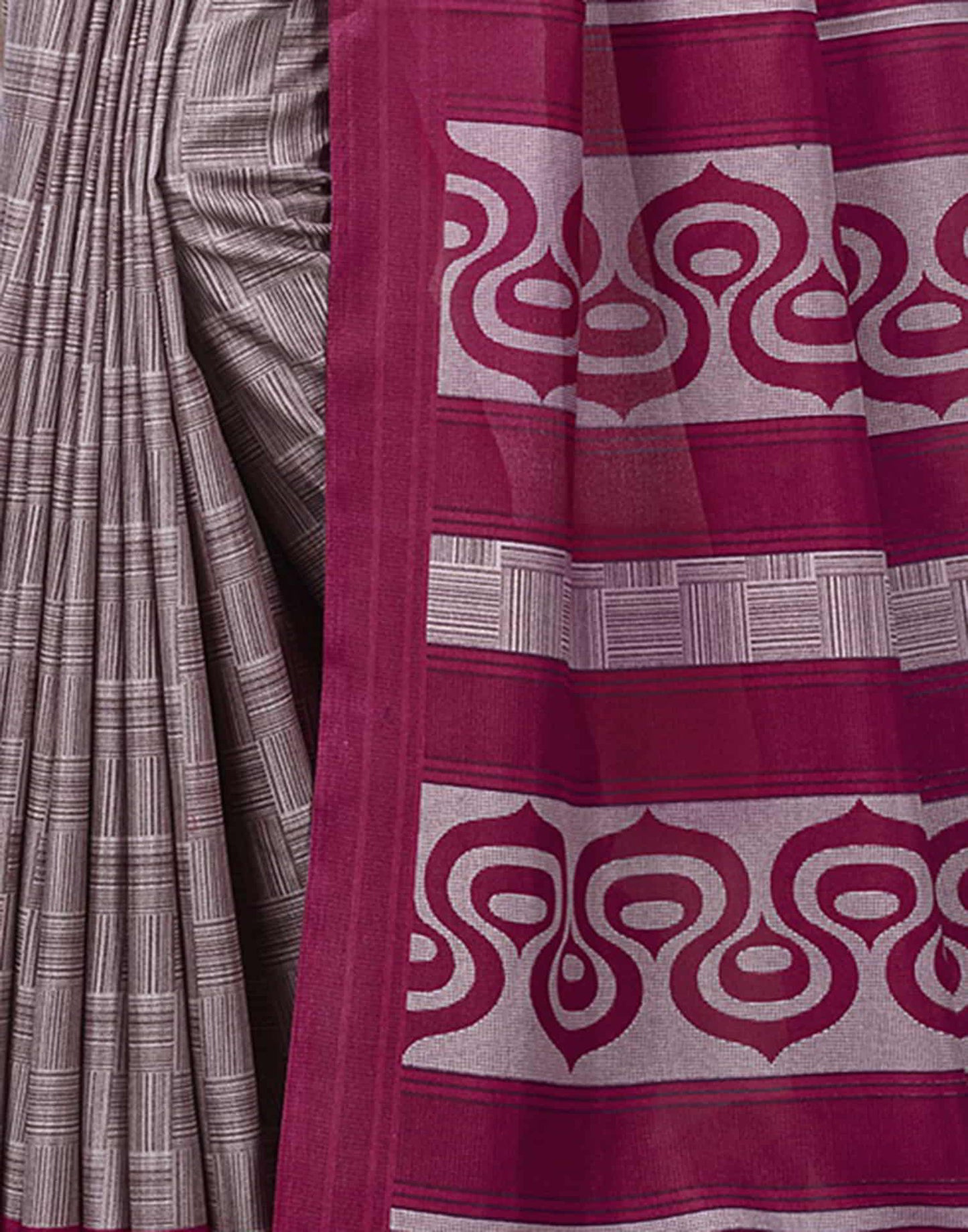 Mauve Silk Printed Saree