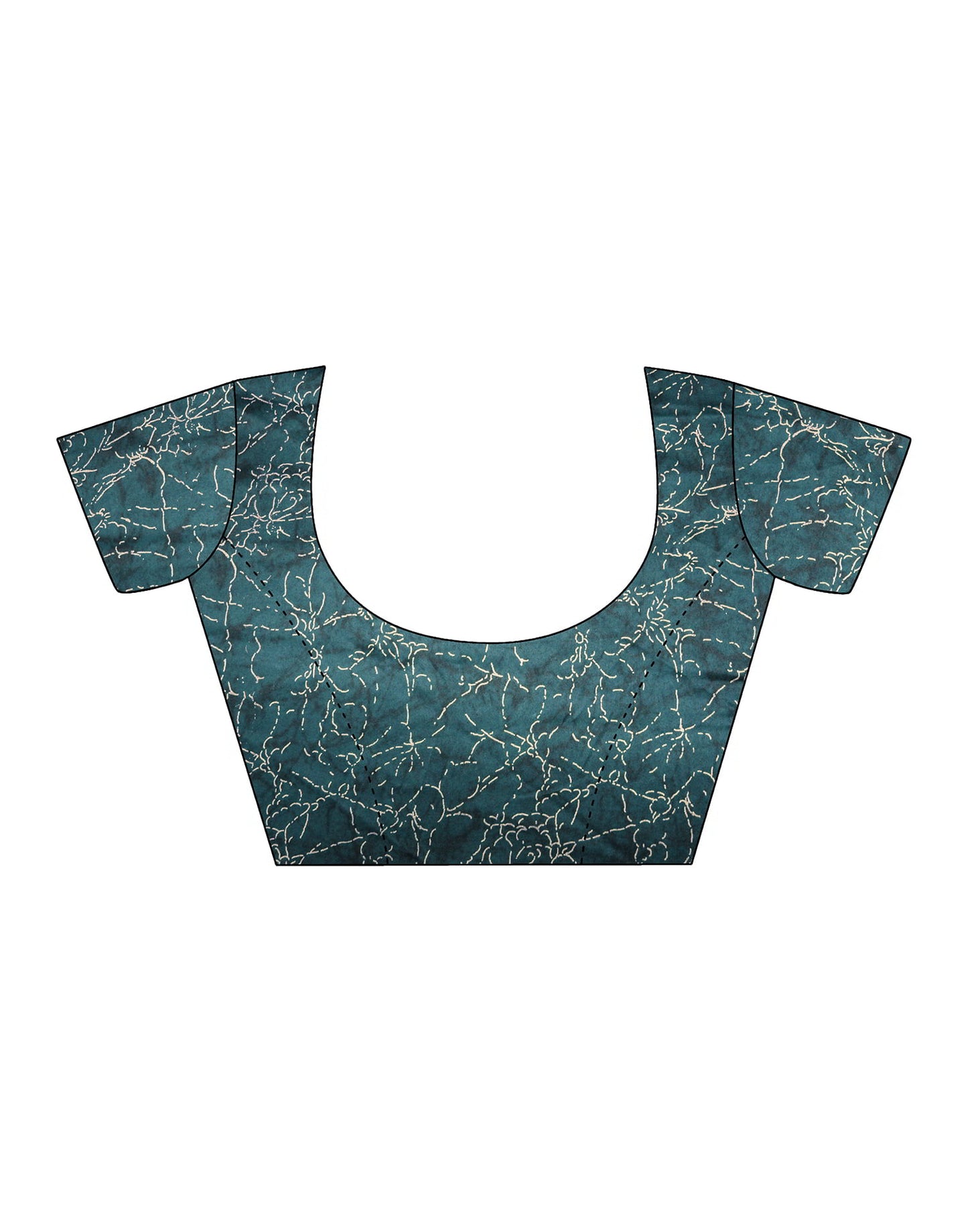 Teal Georgette Printed Saree