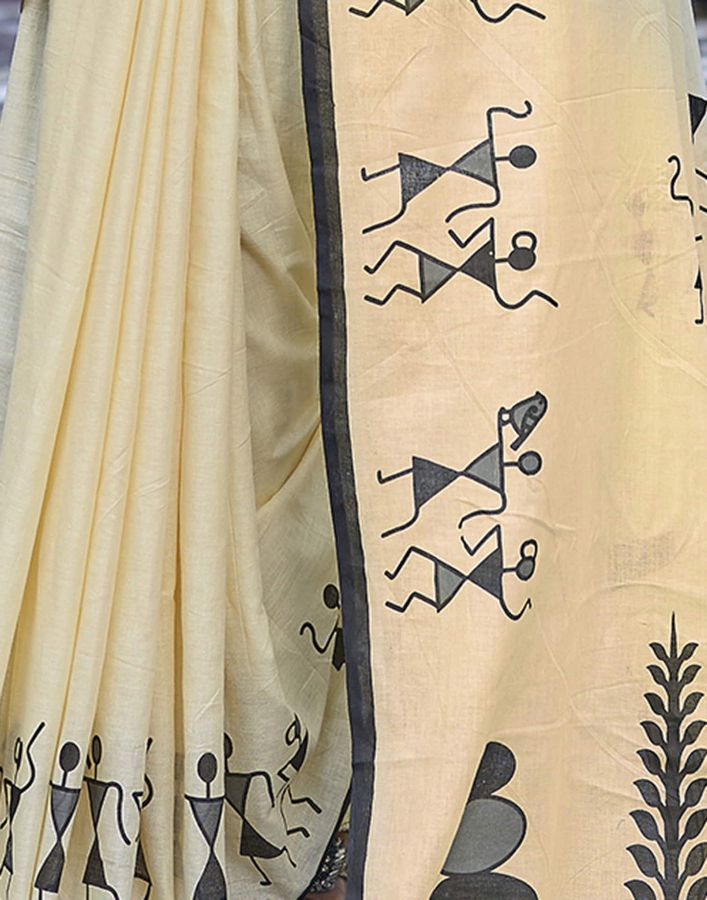 Yellow Printed Cotton Saree