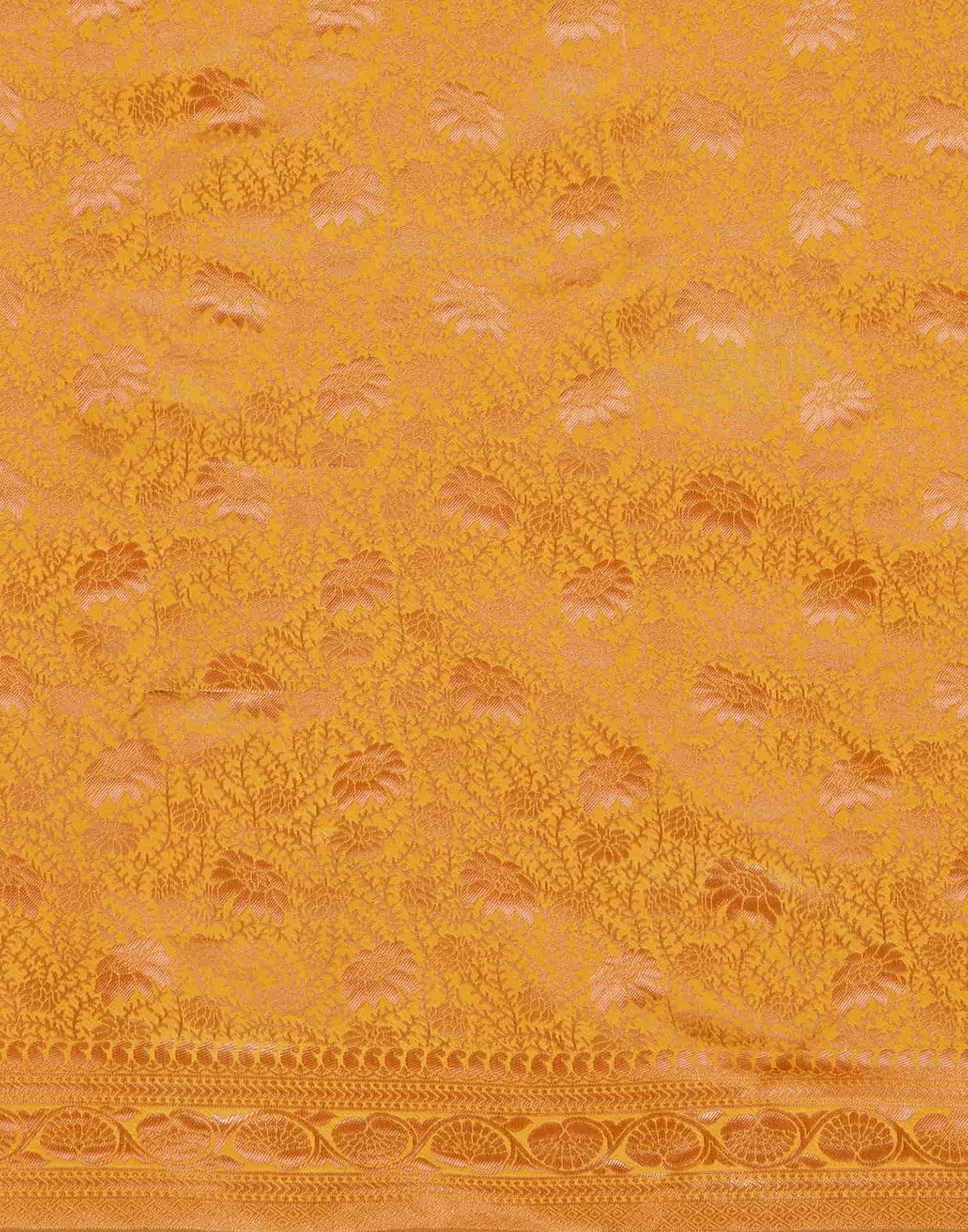 Yellow Banarasi Silk Woven Saree