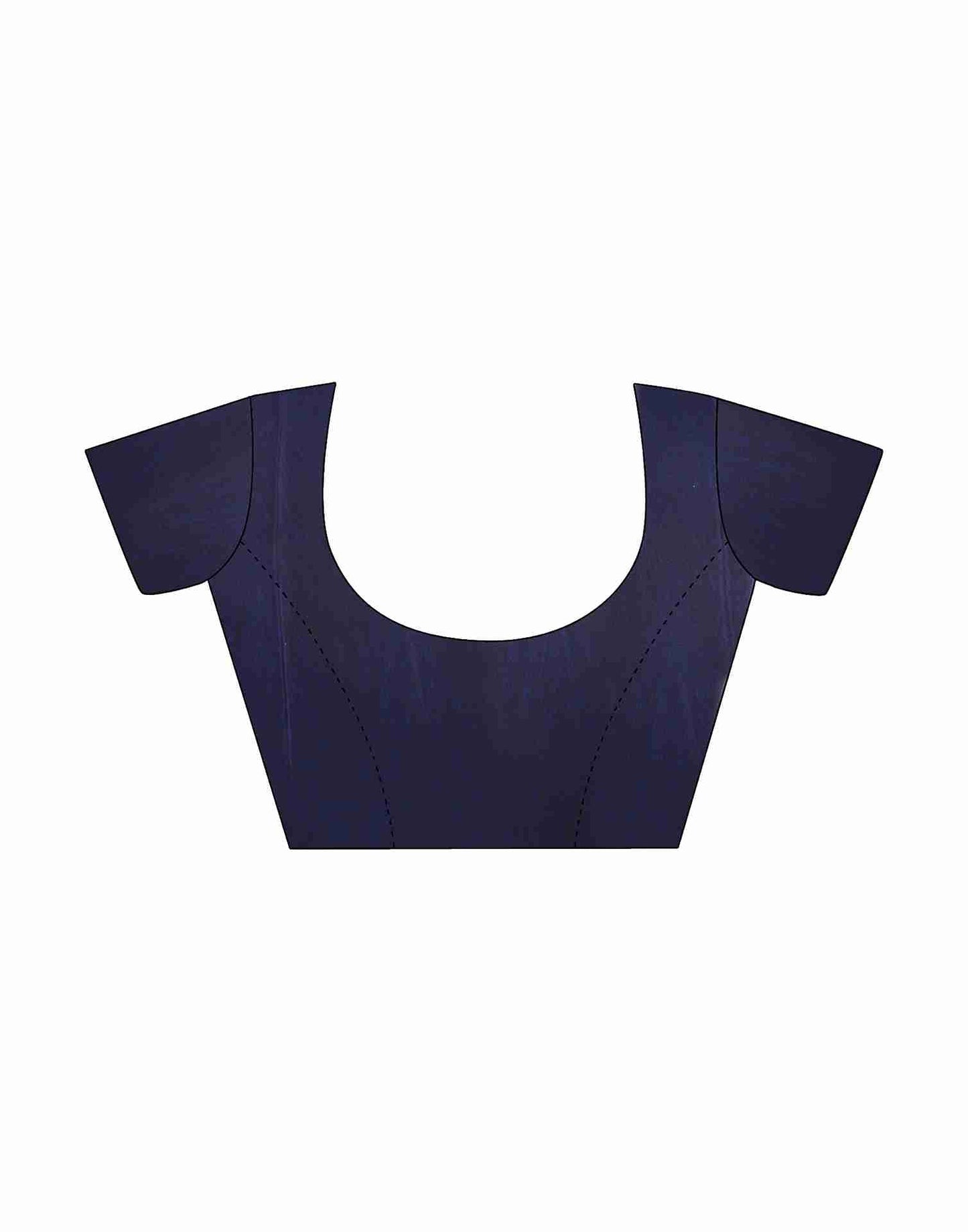 Navy Blue Polyester Geometric Printed Saree