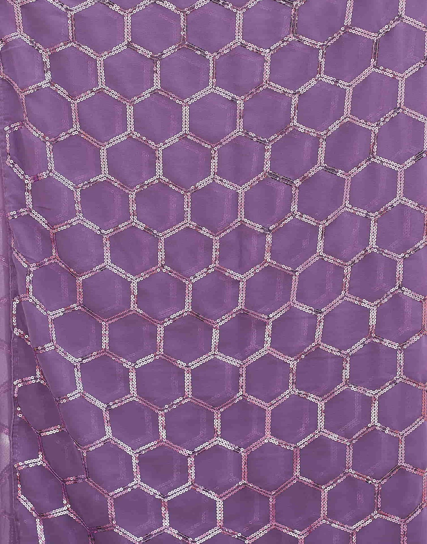 Dusty Lavender Georgette Sequence Saree