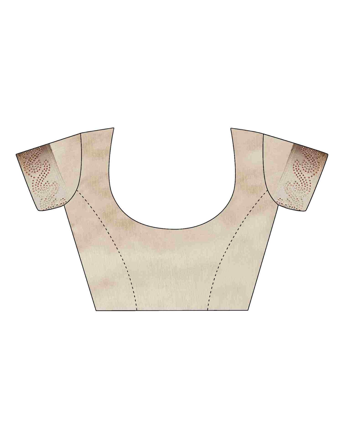 Light Beige Net Plain Printed Saree