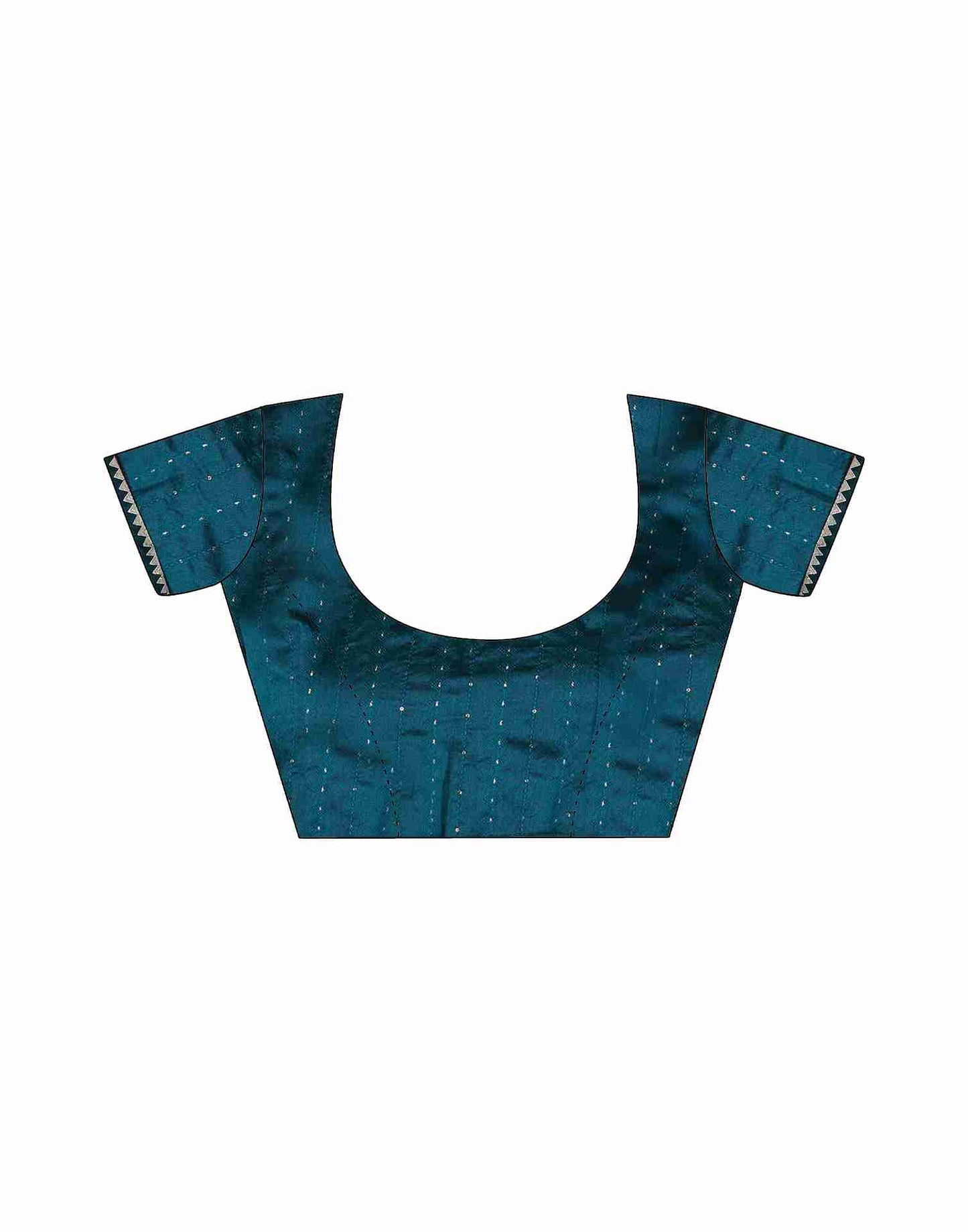 Rama Blue Chiffon Plain Printed Saree