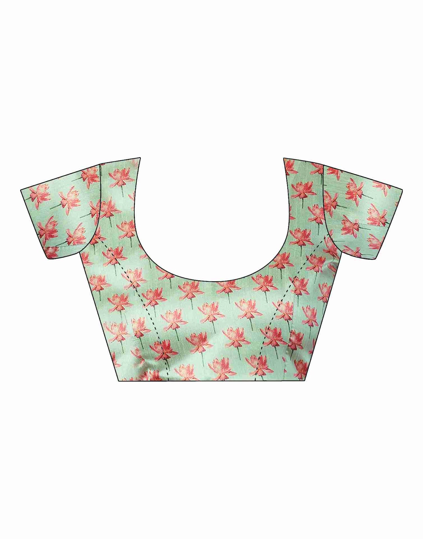 Pista Green Silk Printed Saree