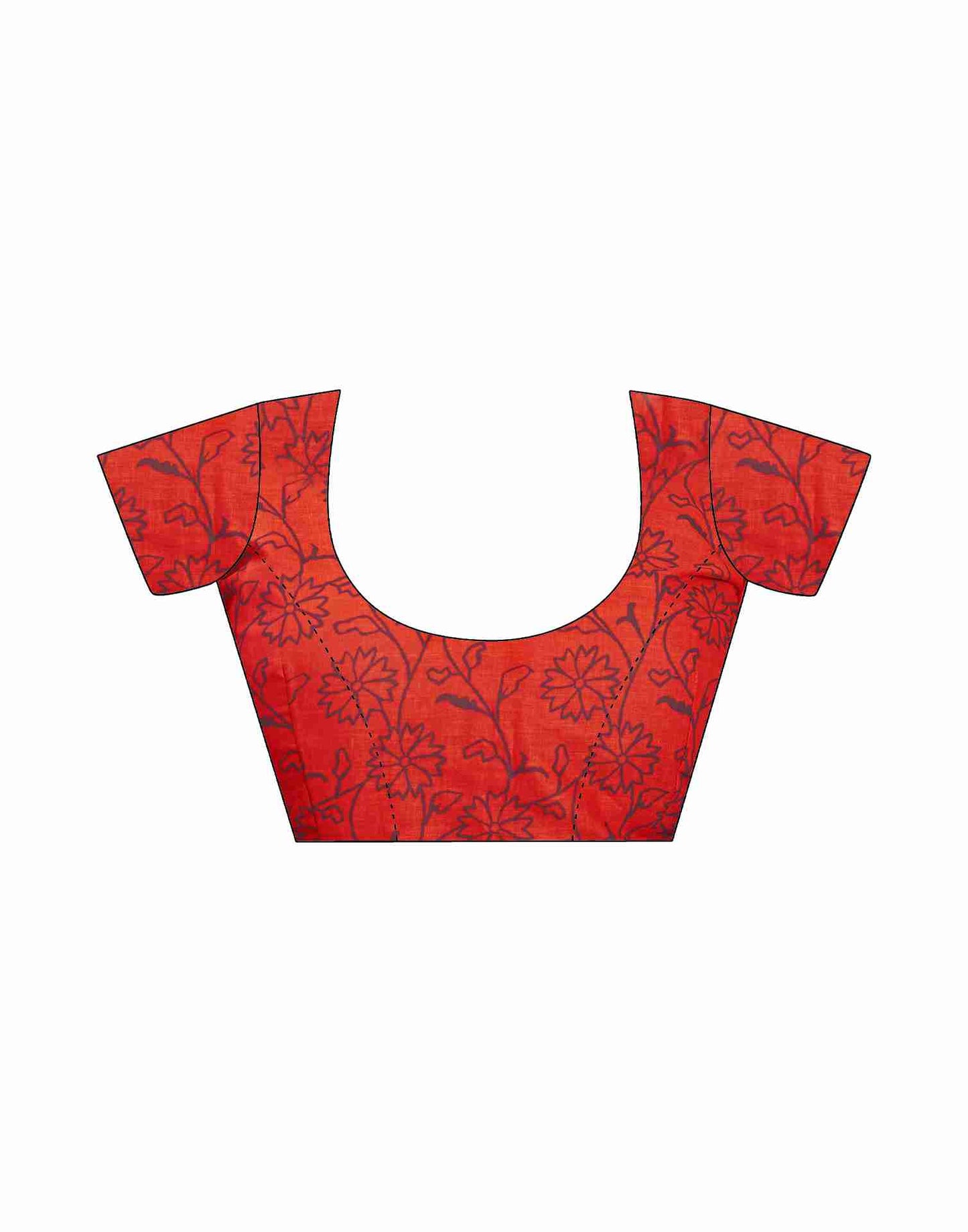 Violet Cotton Printed Saree