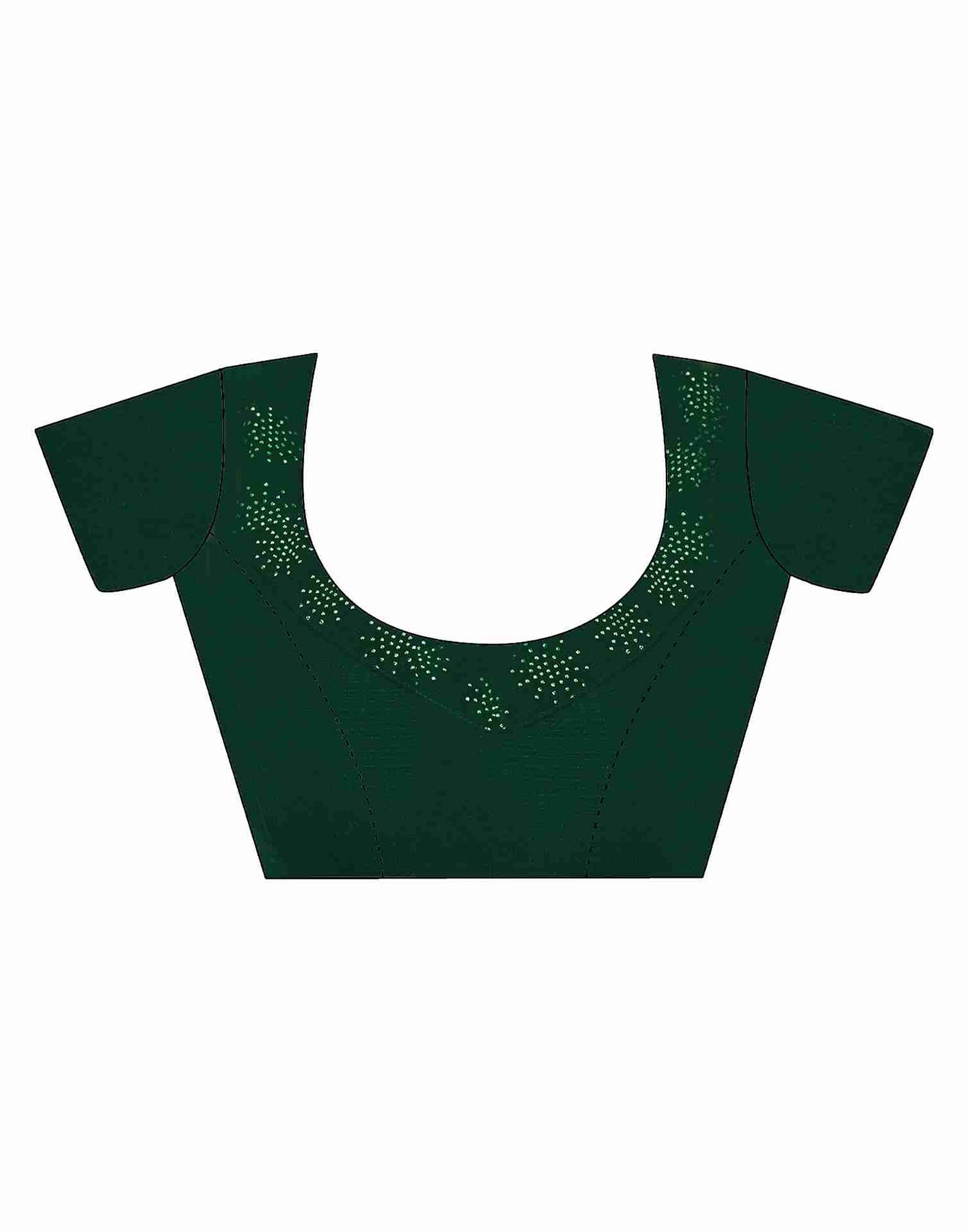 Dark Green Georgette Plain Printed Saree