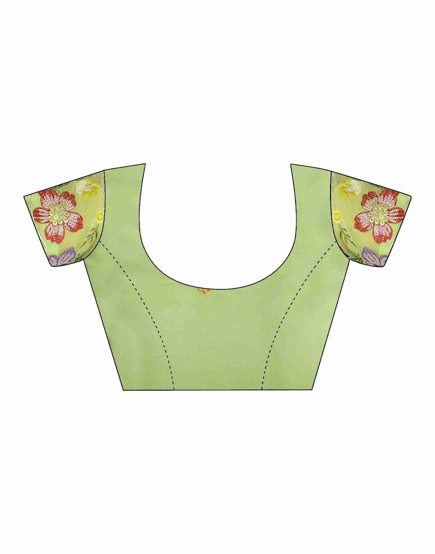 Pastel Green Georgette Plain Saree