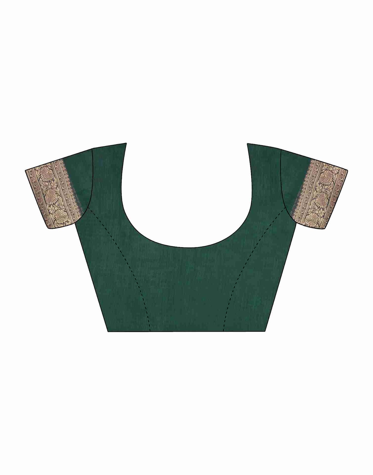 Dark Green Silk Woven Banarasi Saree