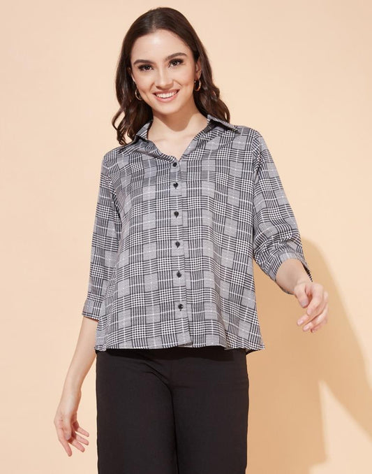 Grey Checks Shirt | Leemboodi