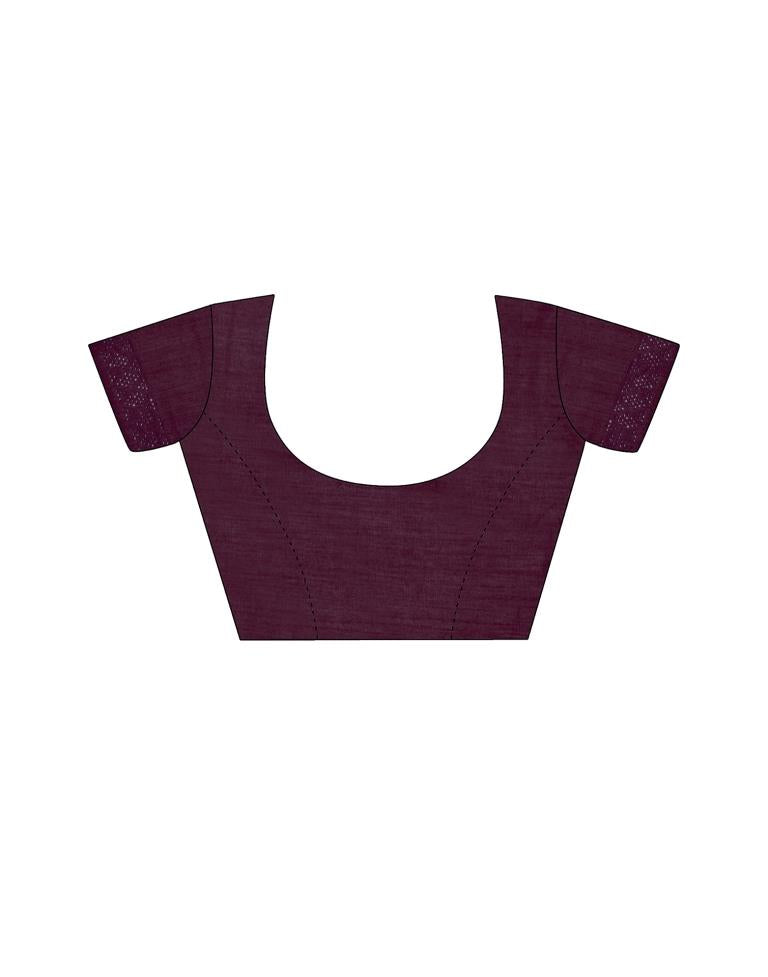 Ready to Wear Wine Chiffon Zari Saree