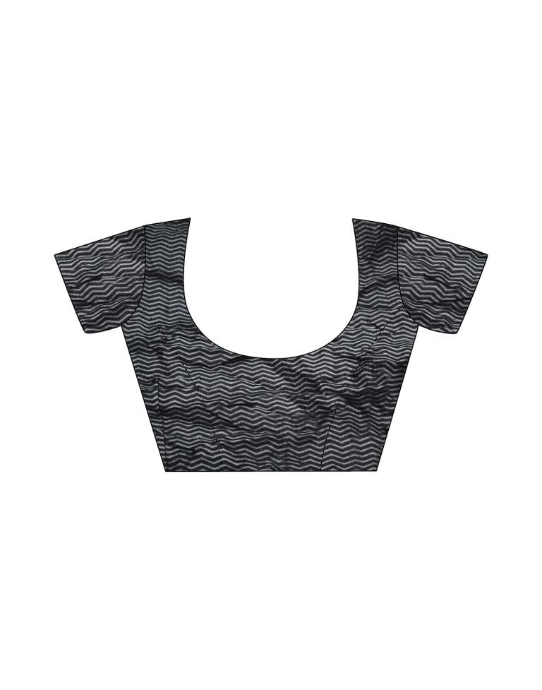 Ready to Wear Pastel Yellow & Grey Cotton Printed Saree