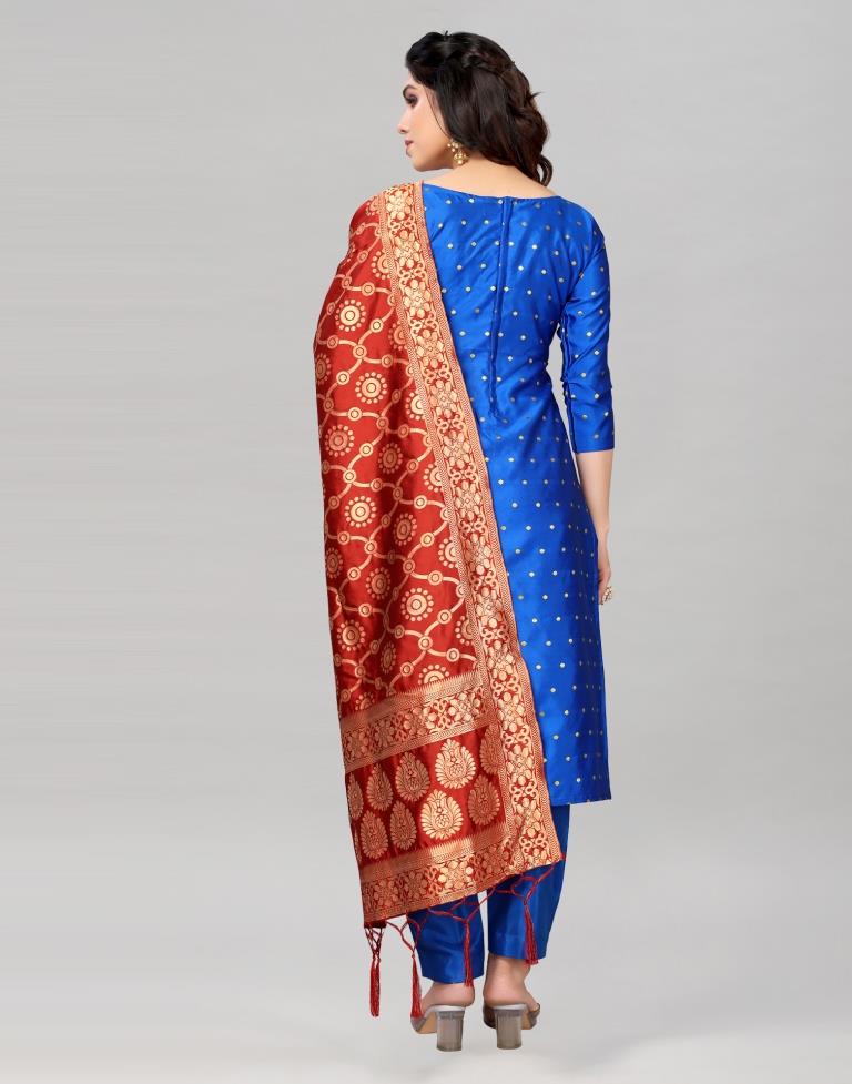 Jacquard Silk Unstitched Salwar Suit Material | Sudathi