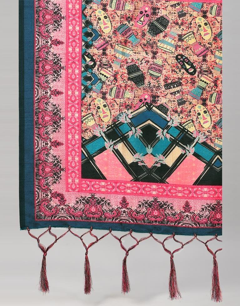 Angellic Multi Coloured Poly Silk Digital Printed Dupatta | Sudathi