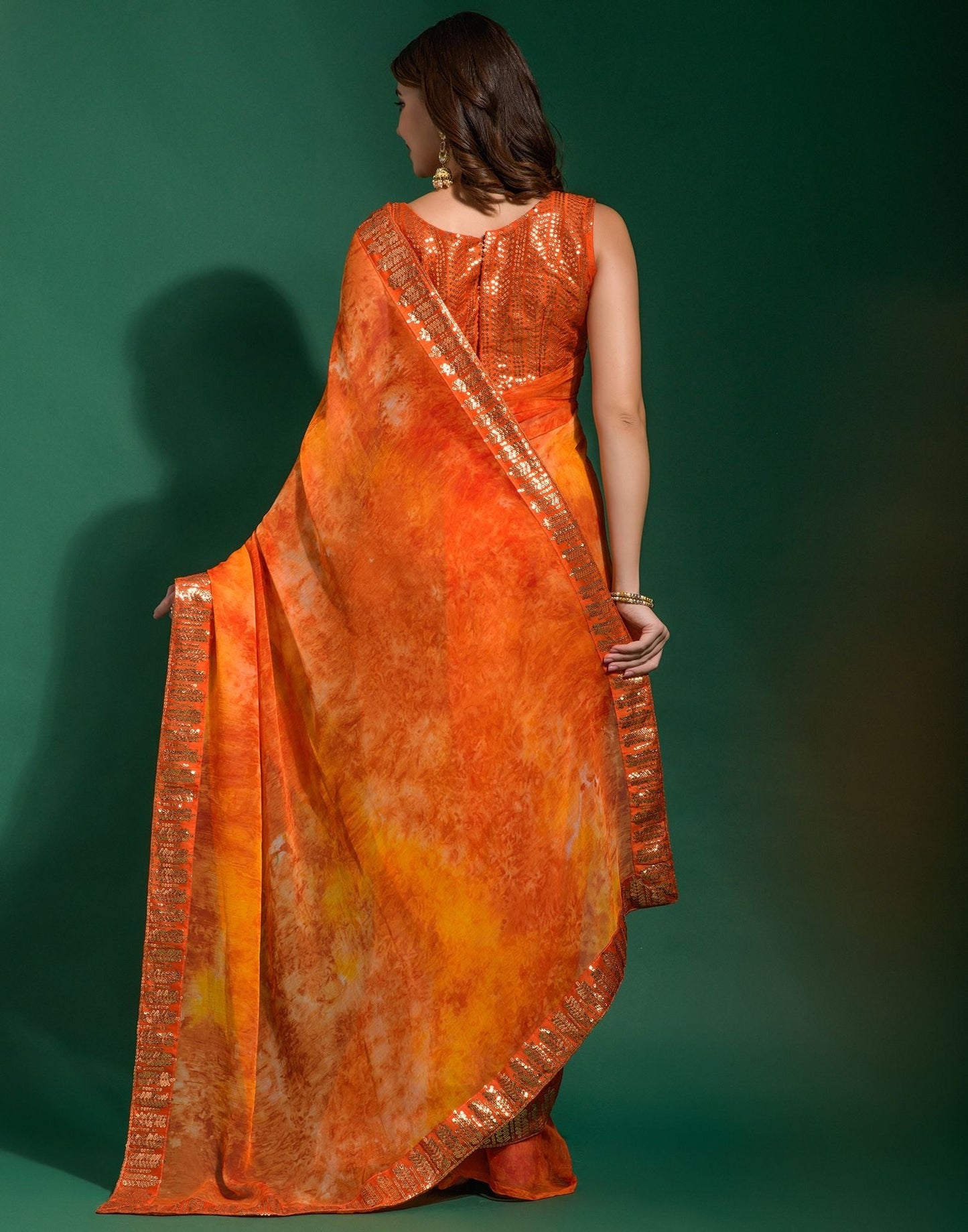 Multicoloured Chiffon Digital Printed Saree | Leemboodi