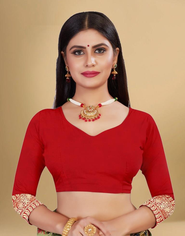 Red Jacquard Banarasi Silk Saree