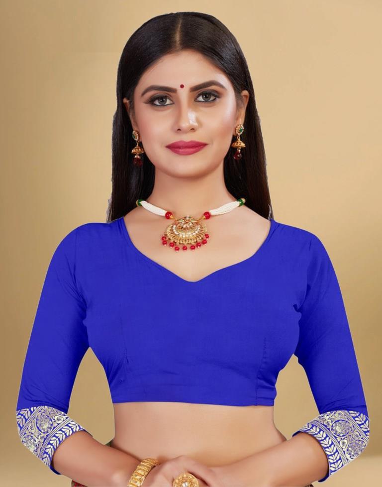 Royal Blue Jacquard Banarasi Silk Saree