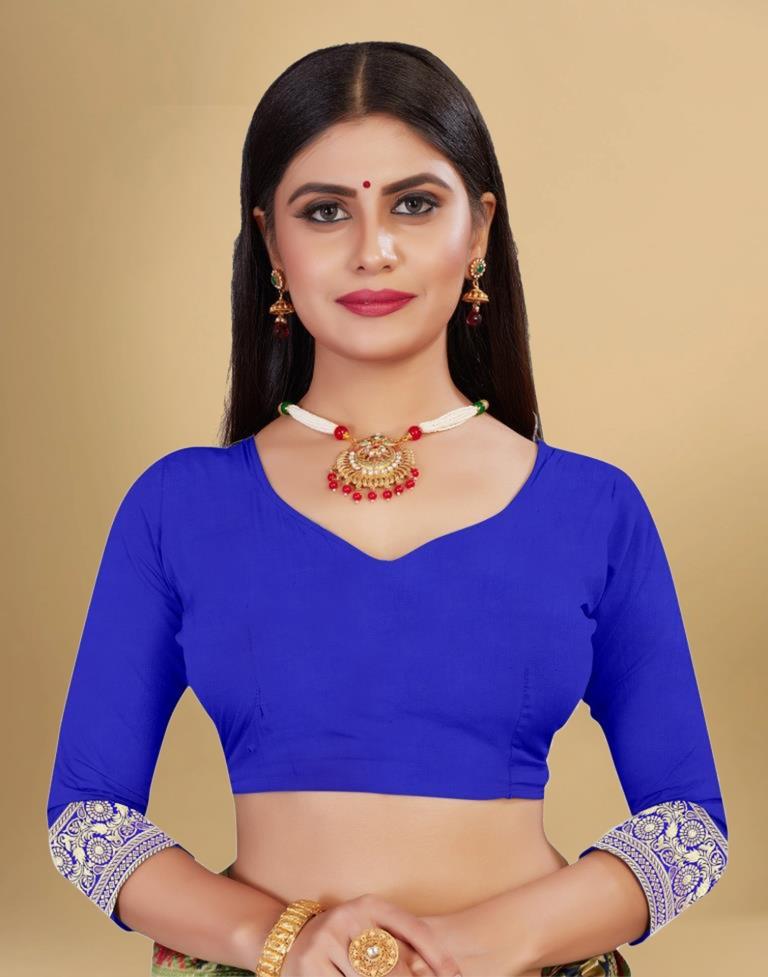 Royal Blue Jacquard Banarasi Silk Saree