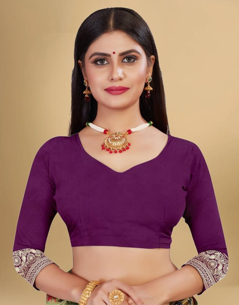 Wine Banarasi Silk Saree