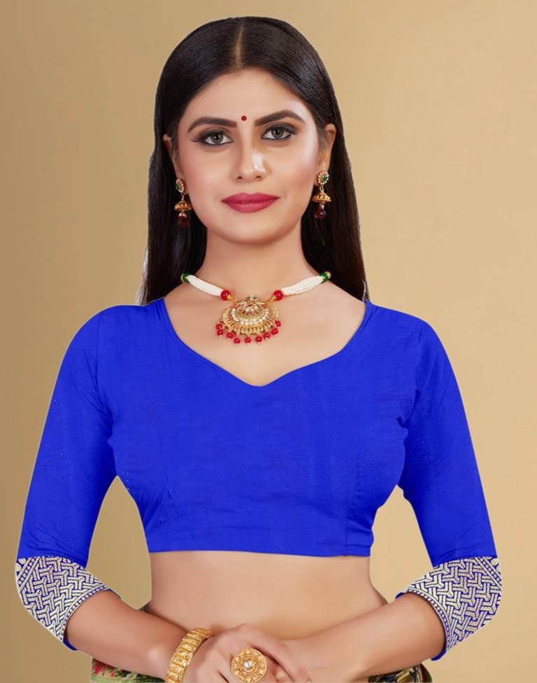 Royal Blue Jacquard Banarasi Silk Saree