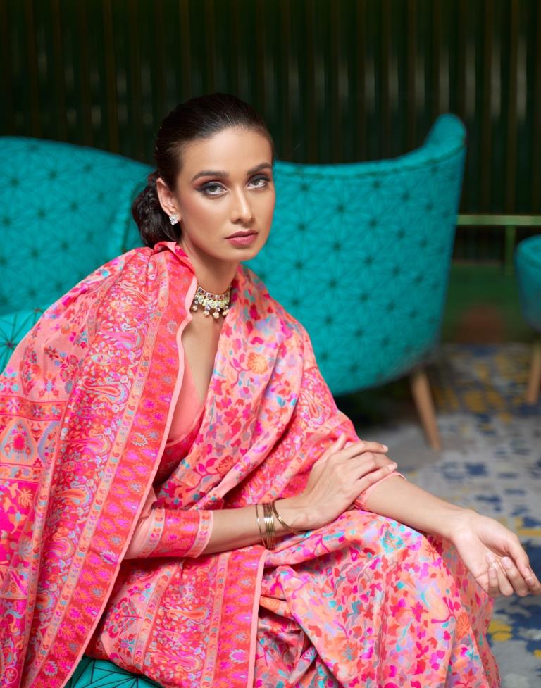 Pink Weaving Silk Saree