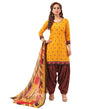 Blissful Mustard Printed Unstitched Salwar Suit | Sudathi