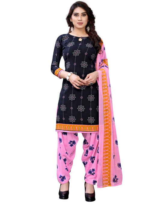 Ethnic Light Pink Printed Unstitched Salwar Suit | Sudathi