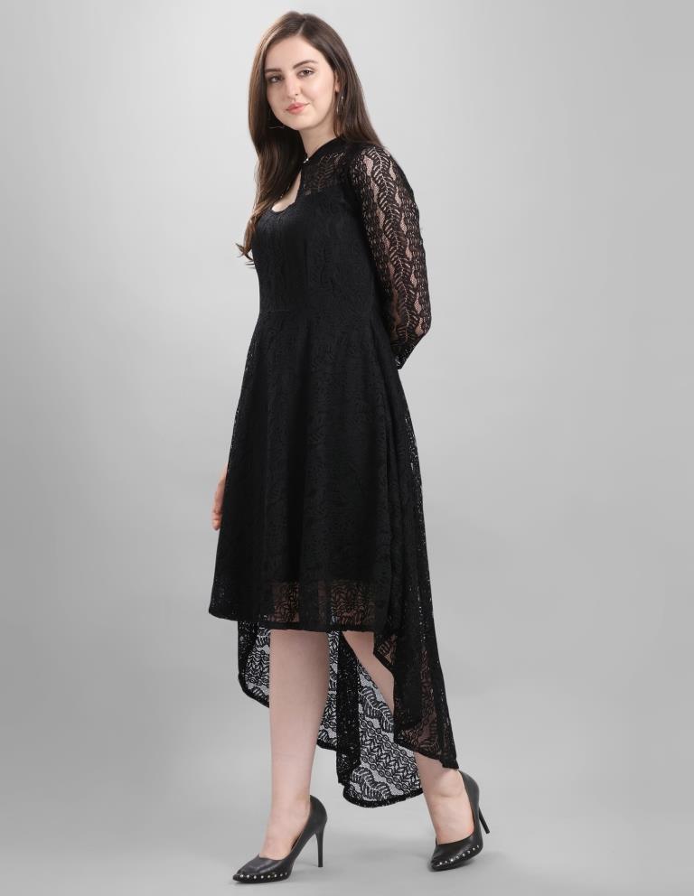 Black Coloured Net Russell Net Dress | Sudathi