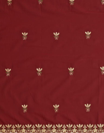 Enticing Maroon Georgette Embroidered Unstitched Salwar Suit | Sudathi
