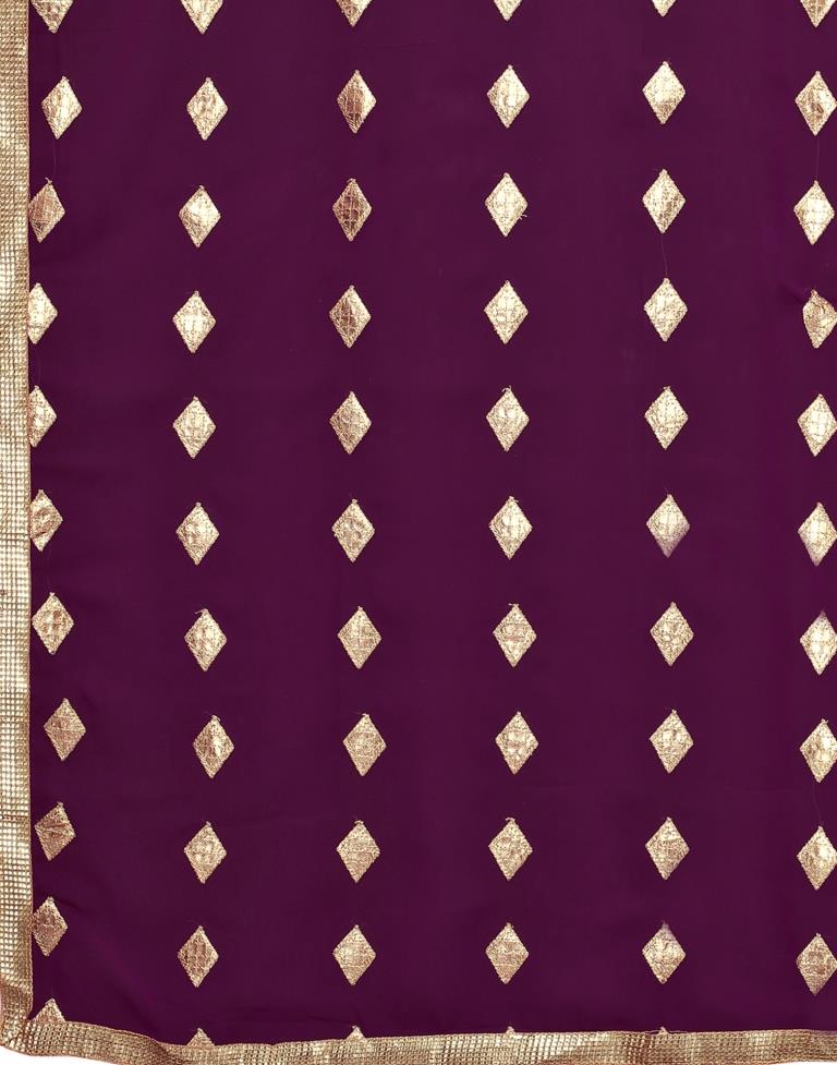 Ethereal Wine Georgette Sequence Work Unstitched Salwar Suit | Sudathi