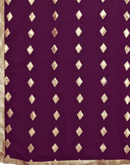 Ethereal Wine Georgette Sequence Work Unstitched Salwar Suit | Sudathi