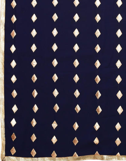 Auspicious Navy Blue Georgette Sequence Work Unstitched Salwar Suit | Sudathi