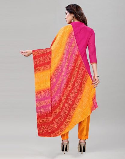 Imperial Pink Cotton Embroidered Unstitched Salwar Suit | Sudathi