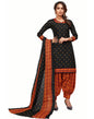 Valiant Black Cotton Printed Unstitched Salwar Suit | Sudathi