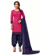 Whimsical Hot Pink Cotton Printed Unstitched Salwar Suit | Sudathi